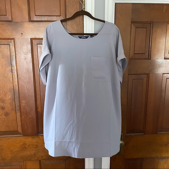 Lands End Gray Crepe Blouse